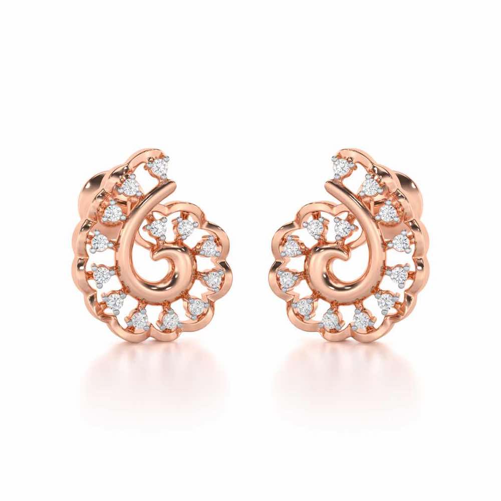 Elegant Twist Silver Earrings - Rose Gold - Image 1