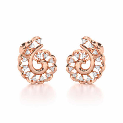 Elegant Twist Silver Earrings - Rose Gold - Image 1