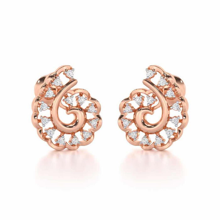 Elegant Twist Silver Earrings - Rose Gold - Image 1