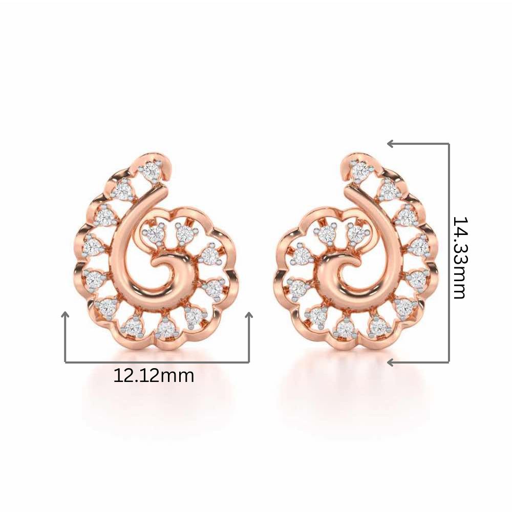 Elegant Twist Silver Earrings - Rose Gold - Image 2