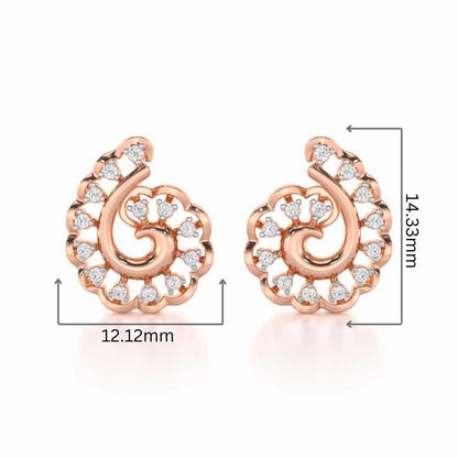 Elegant Twist Silver Earrings - Rose Gold - Image 2