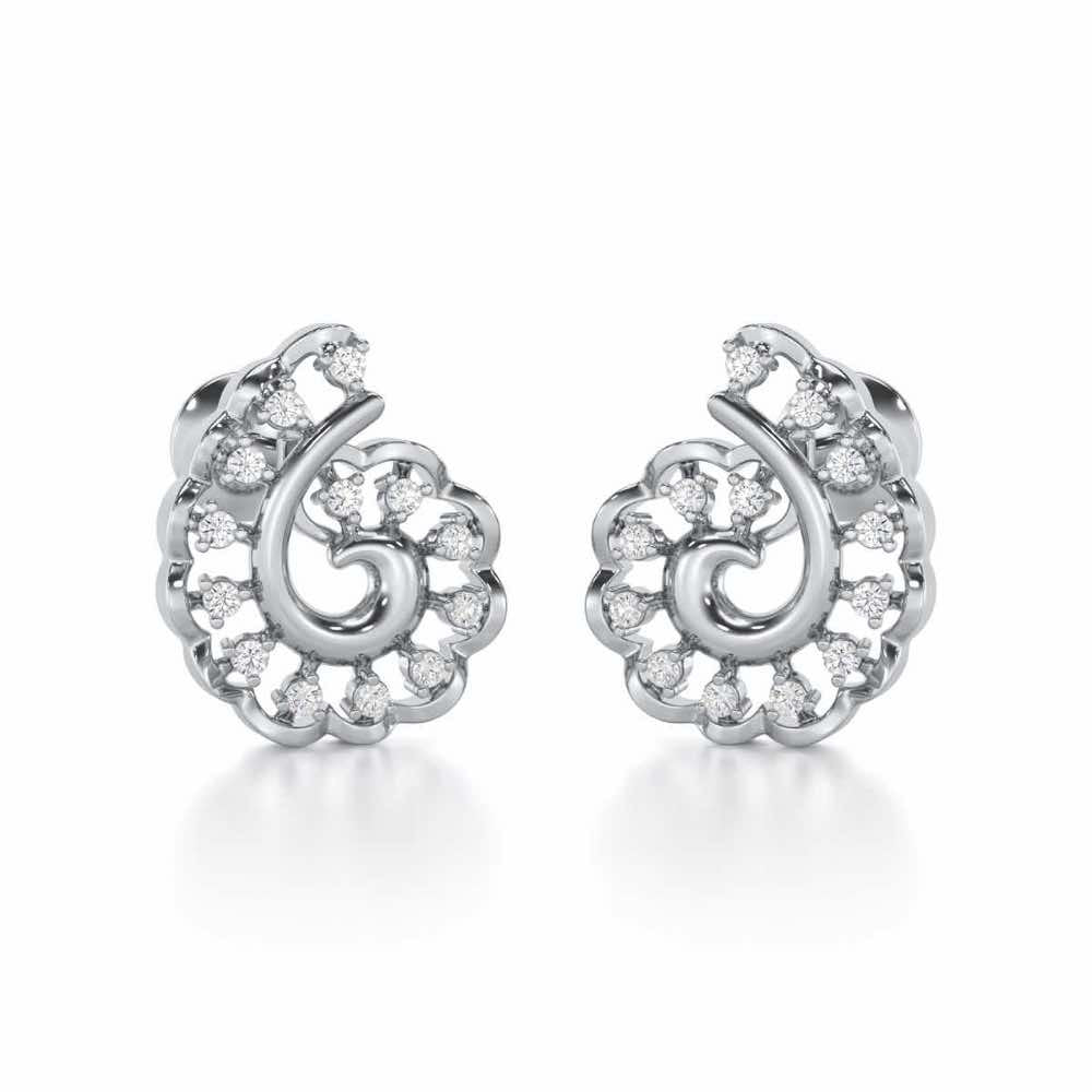 Elegant Twist Silver Earrings - White Gold - Image 1