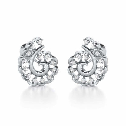 Elegant Twist Silver Earrings - White Gold - Image 1
