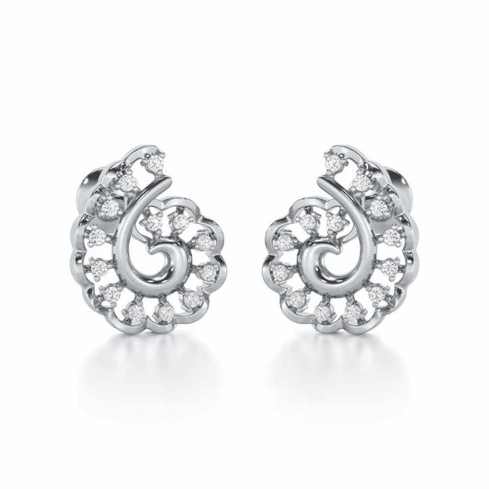 Elegant Twist Silver Earrings - White Gold - Image 1