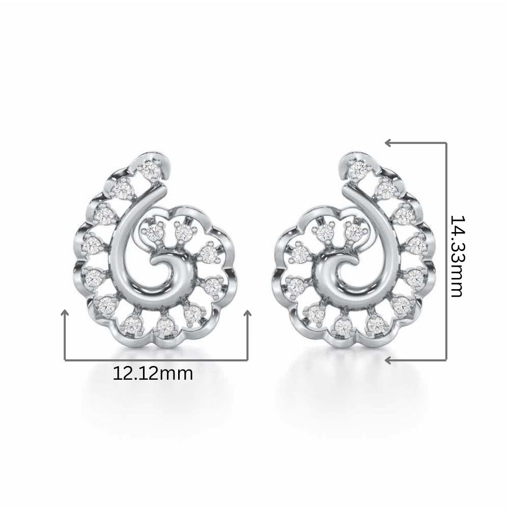 Elegant Twist Silver Earrings - White Gold - Image 2