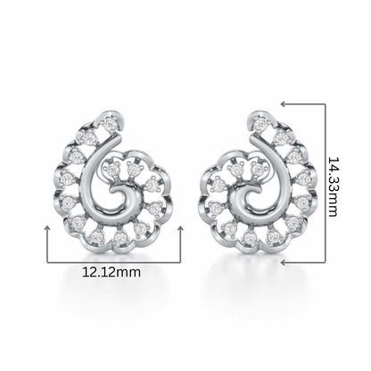 Elegant Twist Silver Earrings - White Gold - Image 2