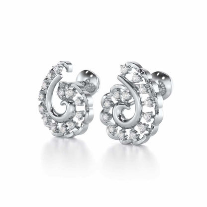 Elegant Twist Silver Earrings - White Gold - Image 3