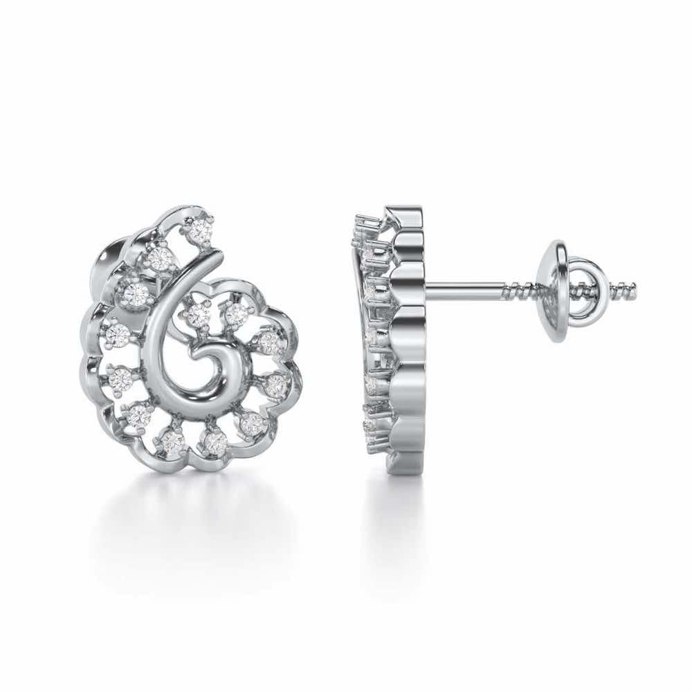 Elegant Twist Silver Earrings - White Gold - Image 4