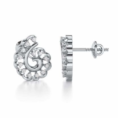 Elegant Twist Silver Earrings - White Gold - Image 4