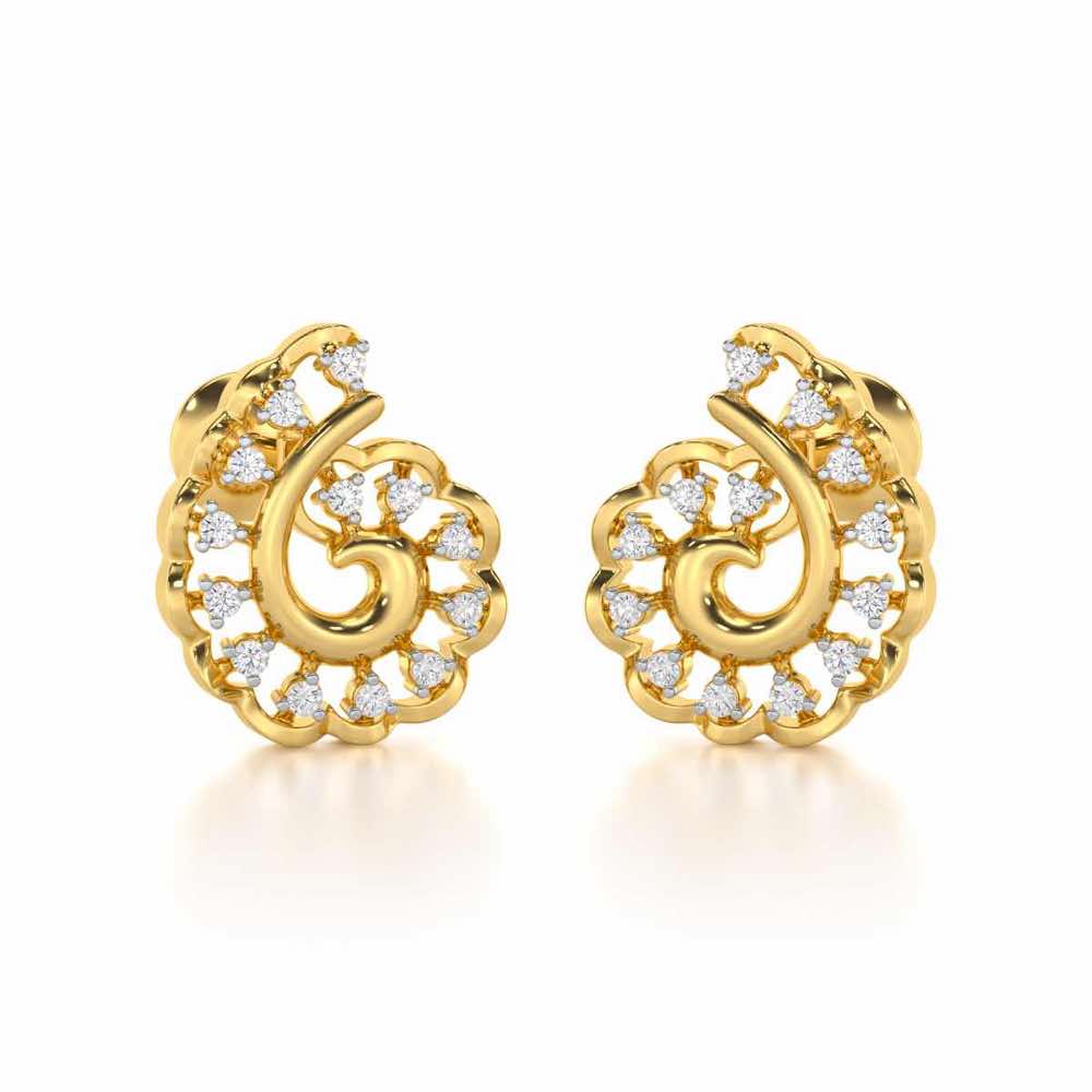 Elegant Twist Silver Earrings - Yellow Gold - Image 1