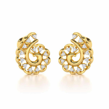 Elegant Twist Silver Earrings - Yellow Gold - Image 1