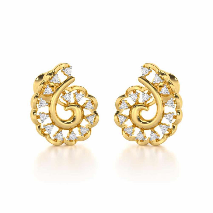 Elegant Twist Silver Earrings - Yellow Gold - Image 1
