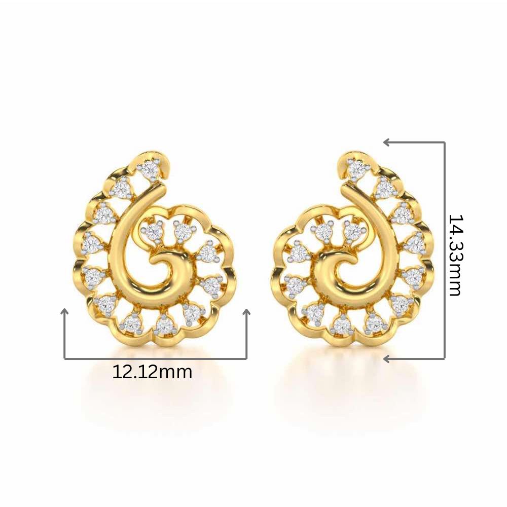 Elegant Twist Silver Earrings - Yellow Gold - Image 2