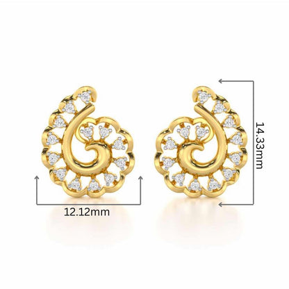 Elegant Twist Silver Earrings - Yellow Gold - Image 2