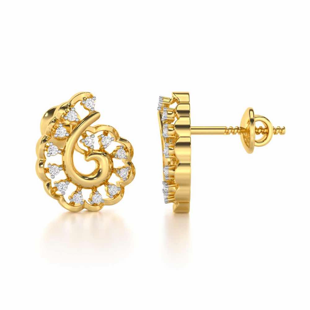 Elegant Twist Silver Earrings - Yellow Gold - Image 4