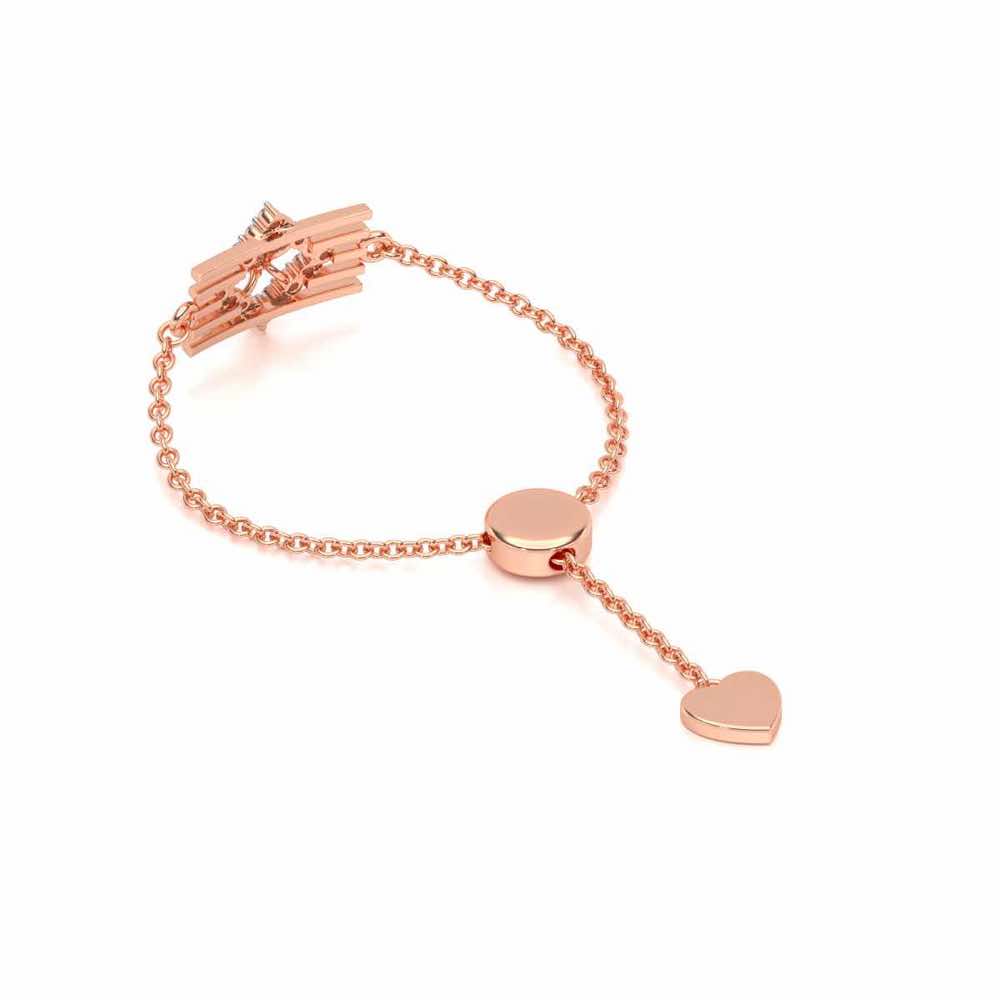 Eleganta Adjustable Silver Ring - Rose Gold - Image 3