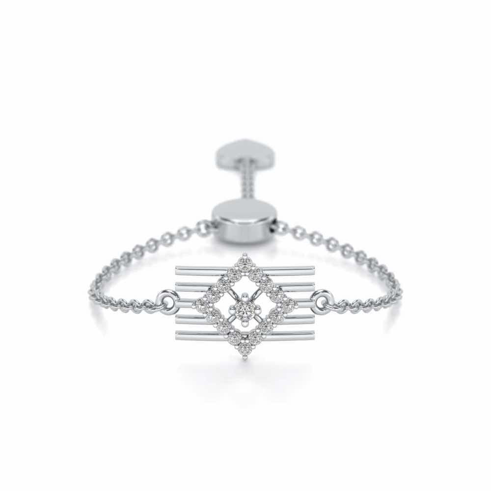 Eleganta Adjustable Silver Ring - White Gold - Image 1