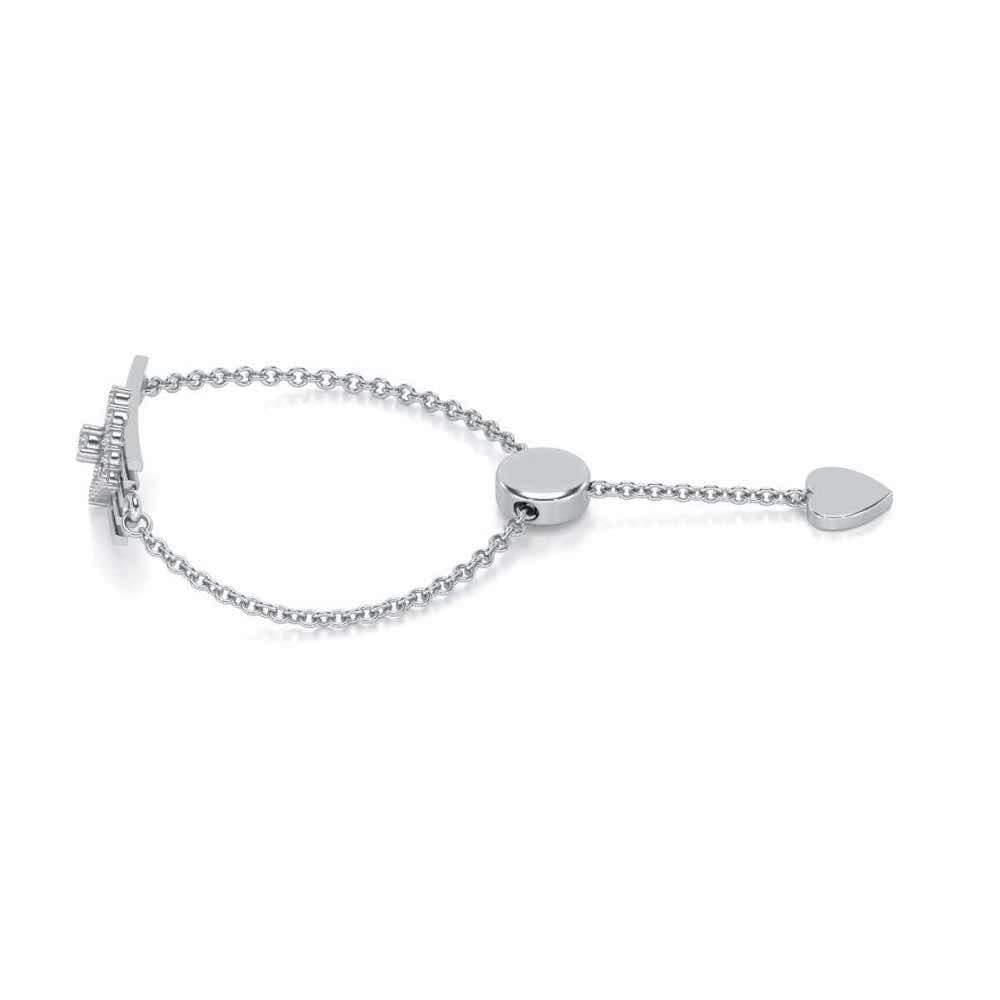Eleganta Adjustable Silver Ring - White Gold - Image 2