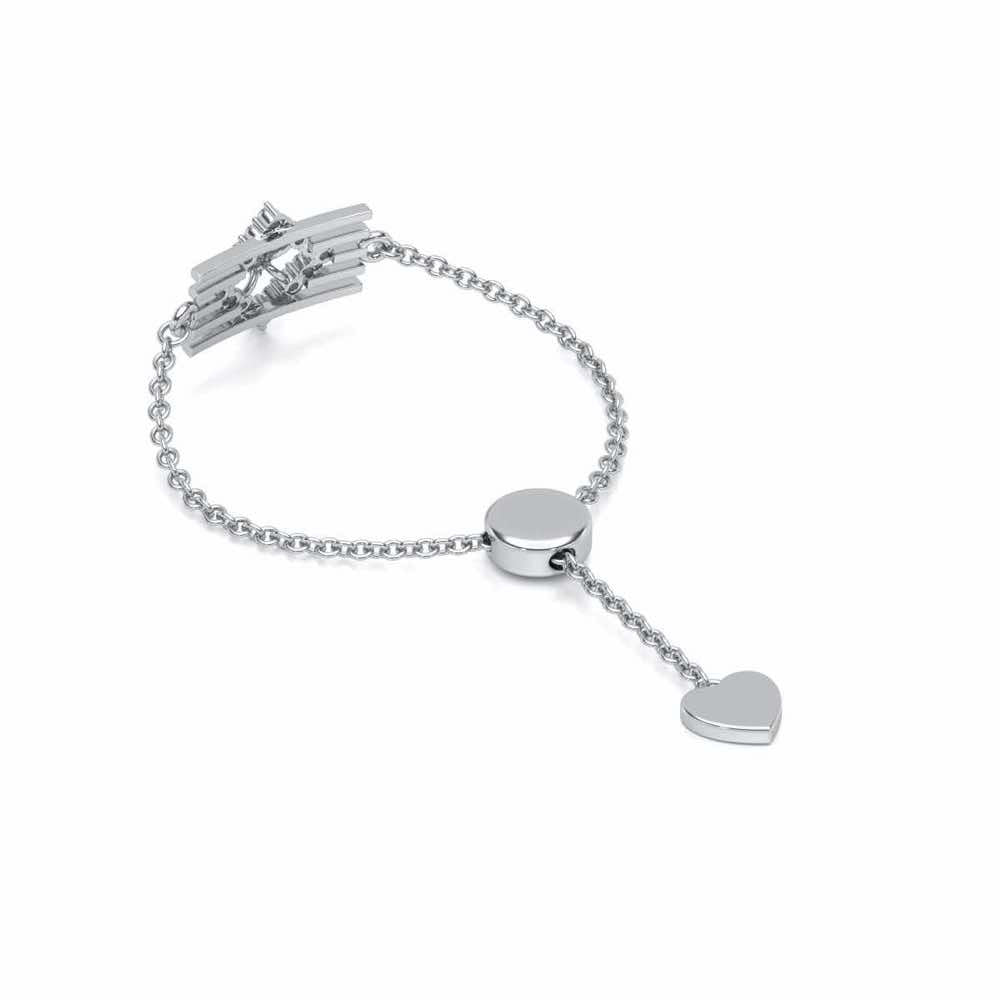 Eleganta Adjustable Silver Ring - White Gold - Image 3