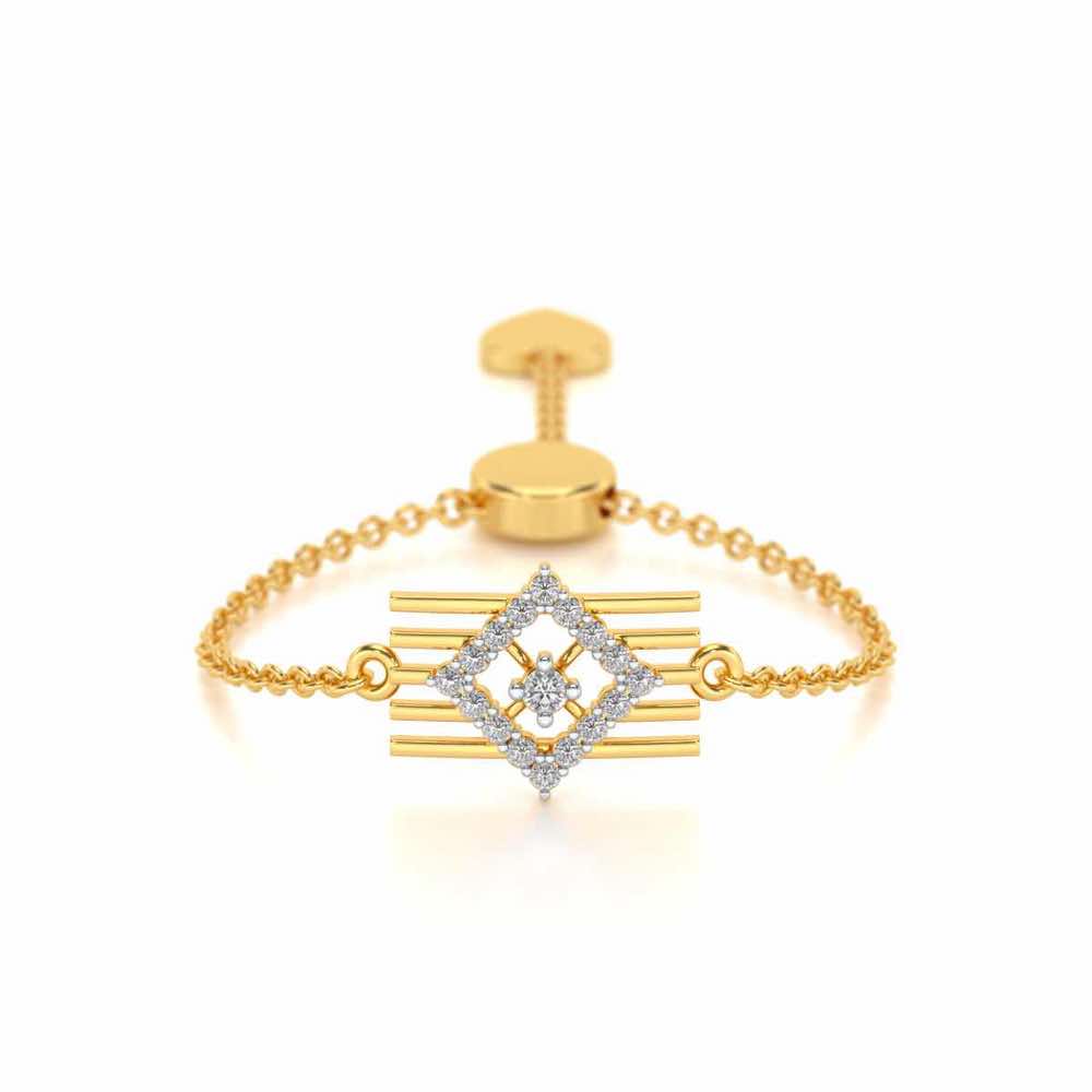 Eleganta Adjustable Silver Ring - Yellow Gold - Image 1