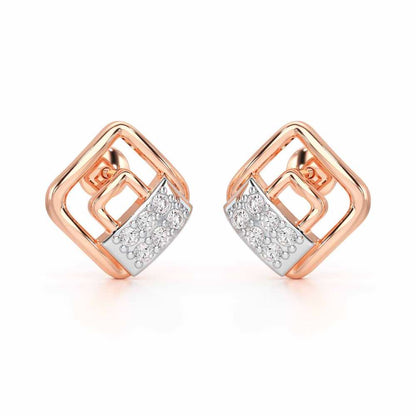Eleganza Silver Earrings - Rose Gold - Image 1