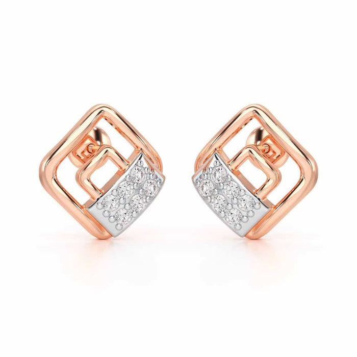 Eleganza Silver Earrings - Rose Gold - Image 1