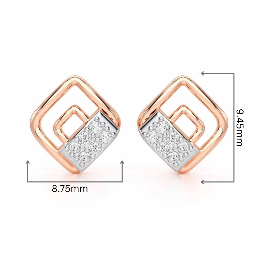 Eleganza Silver Earrings - Rose Gold - Image 2