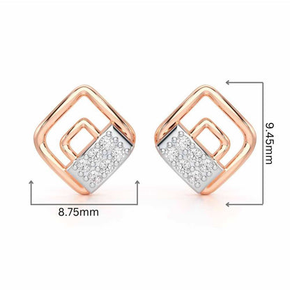 Eleganza Silver Earrings - Rose Gold - Image 2