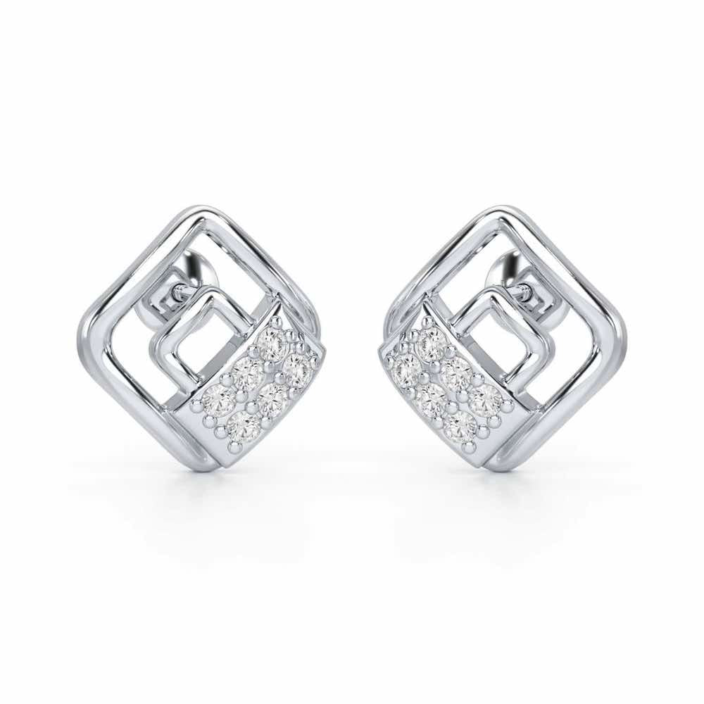 Eleganza Silver Earrings - White Gold - Image 1