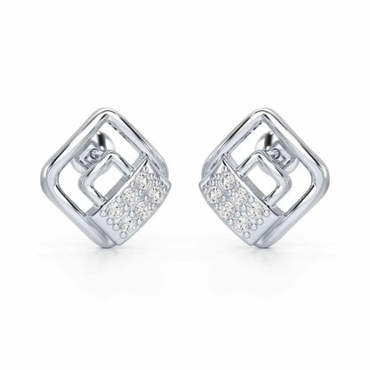 Eleganza Silver Earrings - White Gold - Image 1
