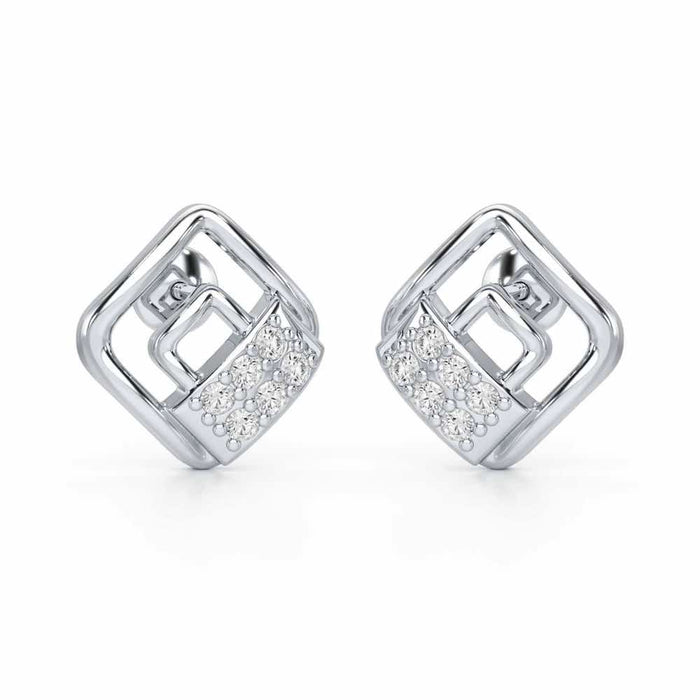 Eleganza Silver Earrings - White Gold - Image 1