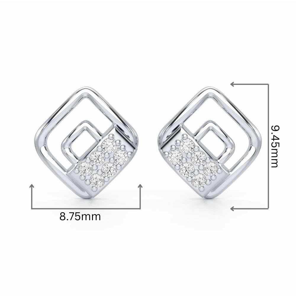 Eleganza Silver Earrings - White Gold - Image 2