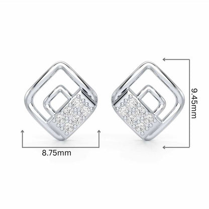 Eleganza Silver Earrings - White Gold - Image 2