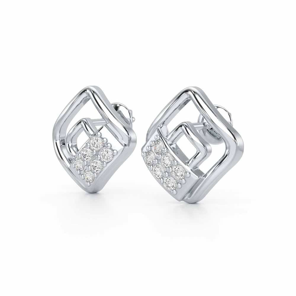 Eleganza Silver Earrings - White Gold - Image 3
