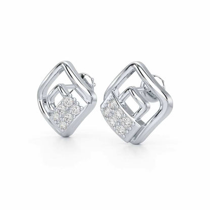 Eleganza Silver Earrings - White Gold - Image 3