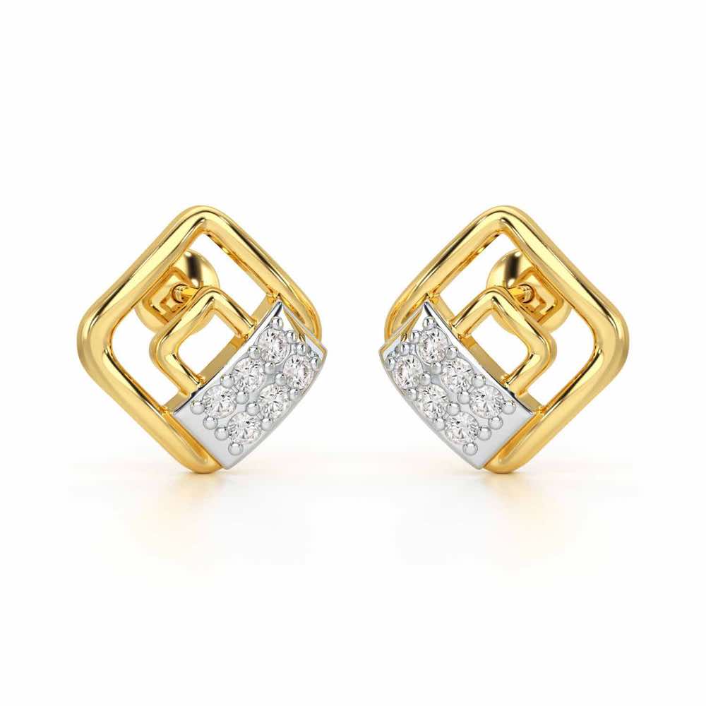 Eleganza Silver Earrings - Yellow Gold - Image 1