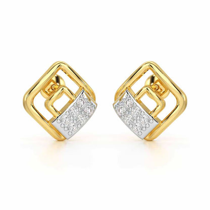 Eleganza Silver Earrings - Yellow Gold - Image 1