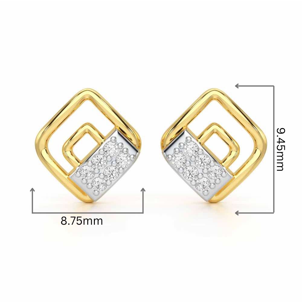 Eleganza Silver Earrings - Yellow Gold - Image 2