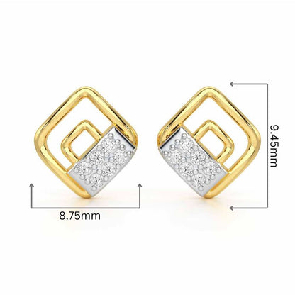 Eleganza Silver Earrings - Yellow Gold - Image 2