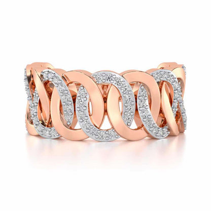Elipse Overlap Silver Band Ring - Rose Gold - Image 4