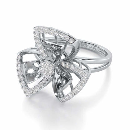 Elite Elegance Silver Ring - White Gold - Image 2