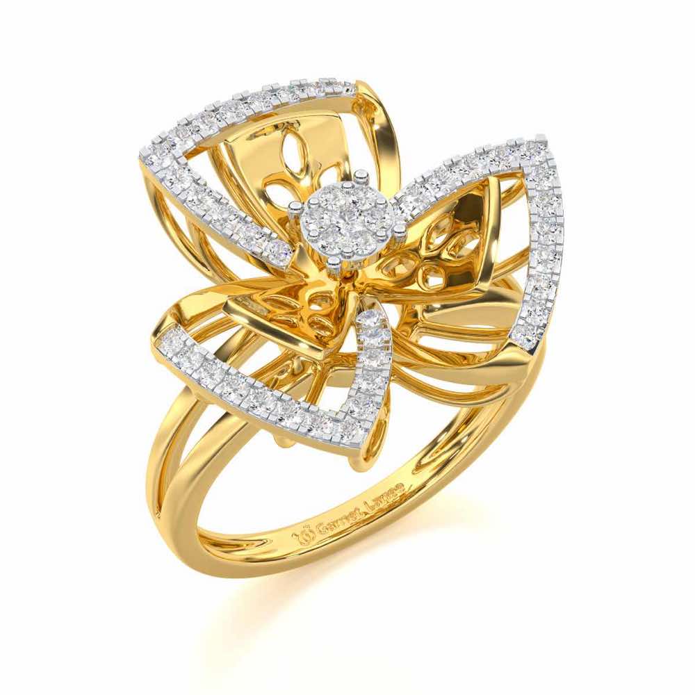 Elite Elegance Silver Ring - Yellow Gold - Image 1