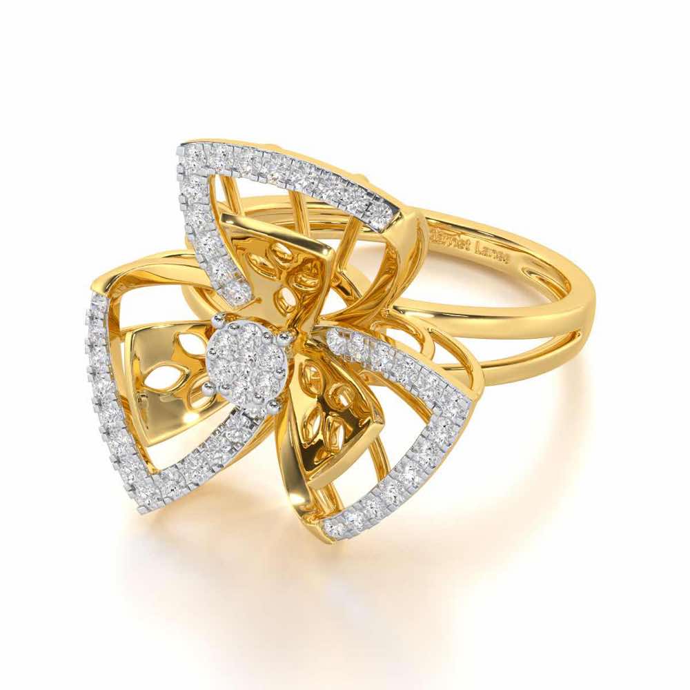 Elite Elegance Silver Ring - Yellow Gold - Image 2