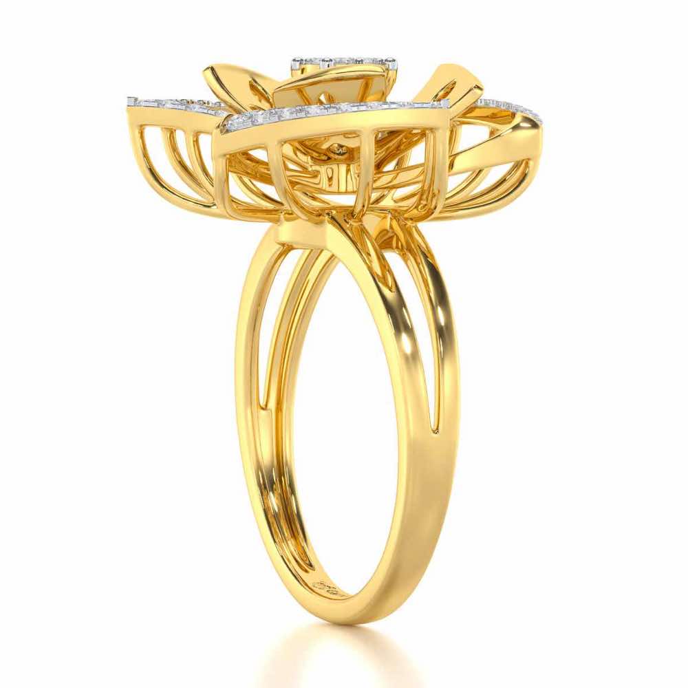 Elite Elegance Silver Ring - Yellow Gold - Image 3