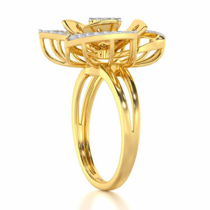 Elite Elegance Silver Ring - Yellow Gold - Image 3
