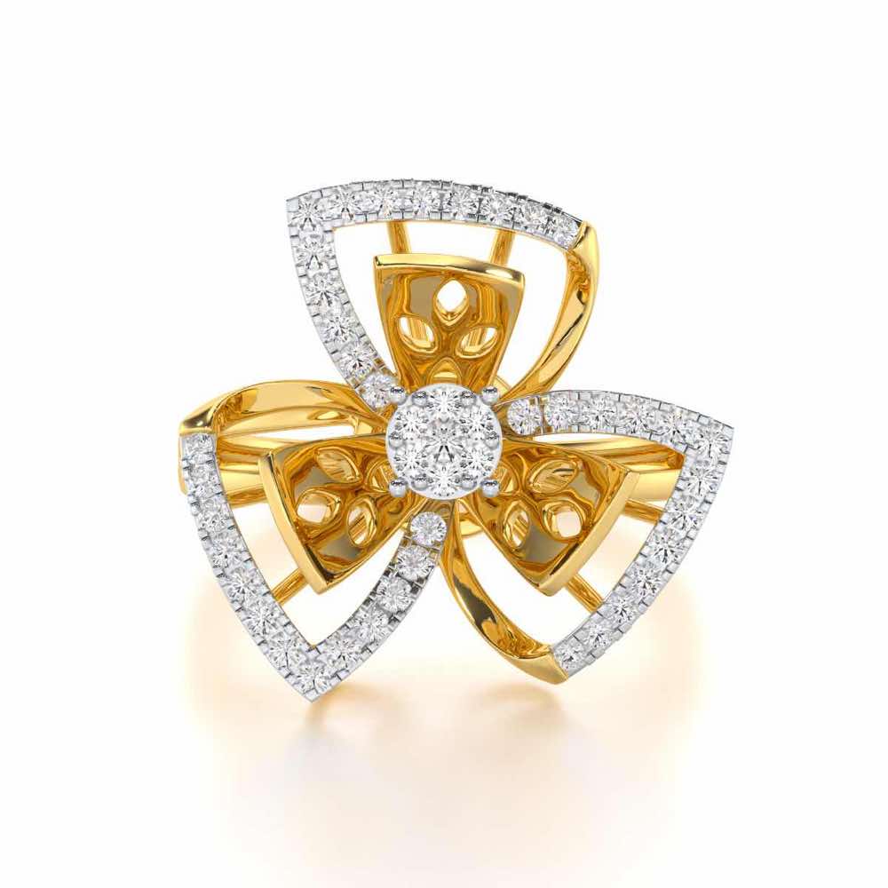 Elite Elegance Silver Ring - Yellow Gold - Image 4