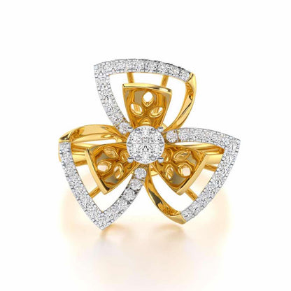 Elite Elegance Silver Ring - Yellow Gold - Image 4