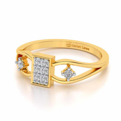 Ella Silver Ring - Yellow Gold - Image 2