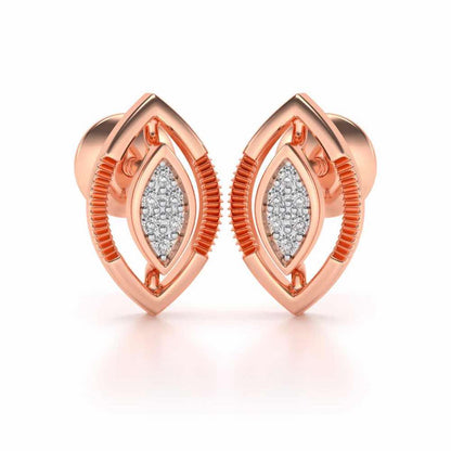 Ellipse Silver Studs - Rose Gold - Image 1