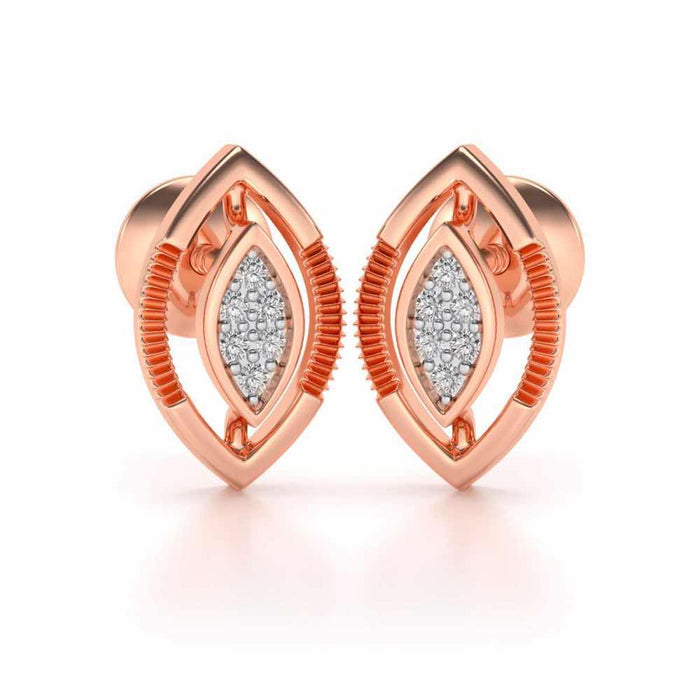 Ellipse Silver Studs - Rose Gold - Image 1